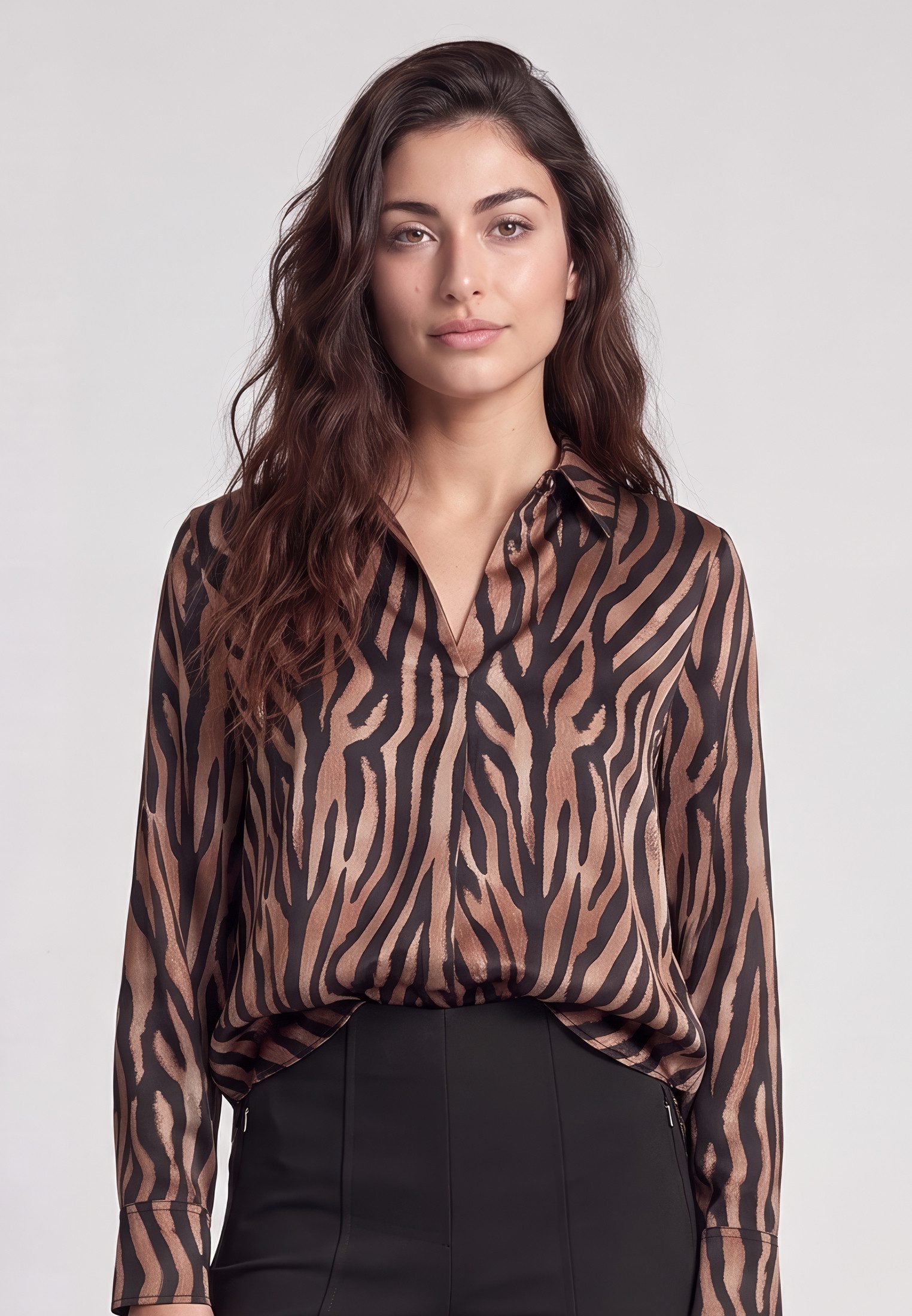 MARC AUREL Druckbluse mit Tigerprint