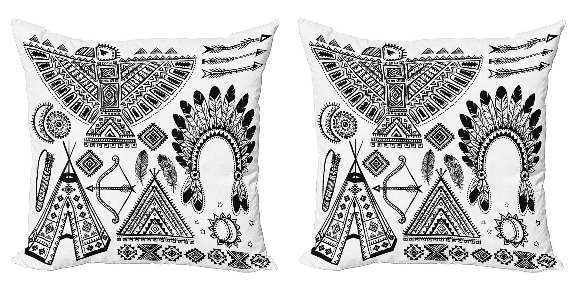Kissenbezüge Modern Accent Doppelseitiger Digitaldruck, Abakuhaus (2 Stück), Ethnisch Stammes