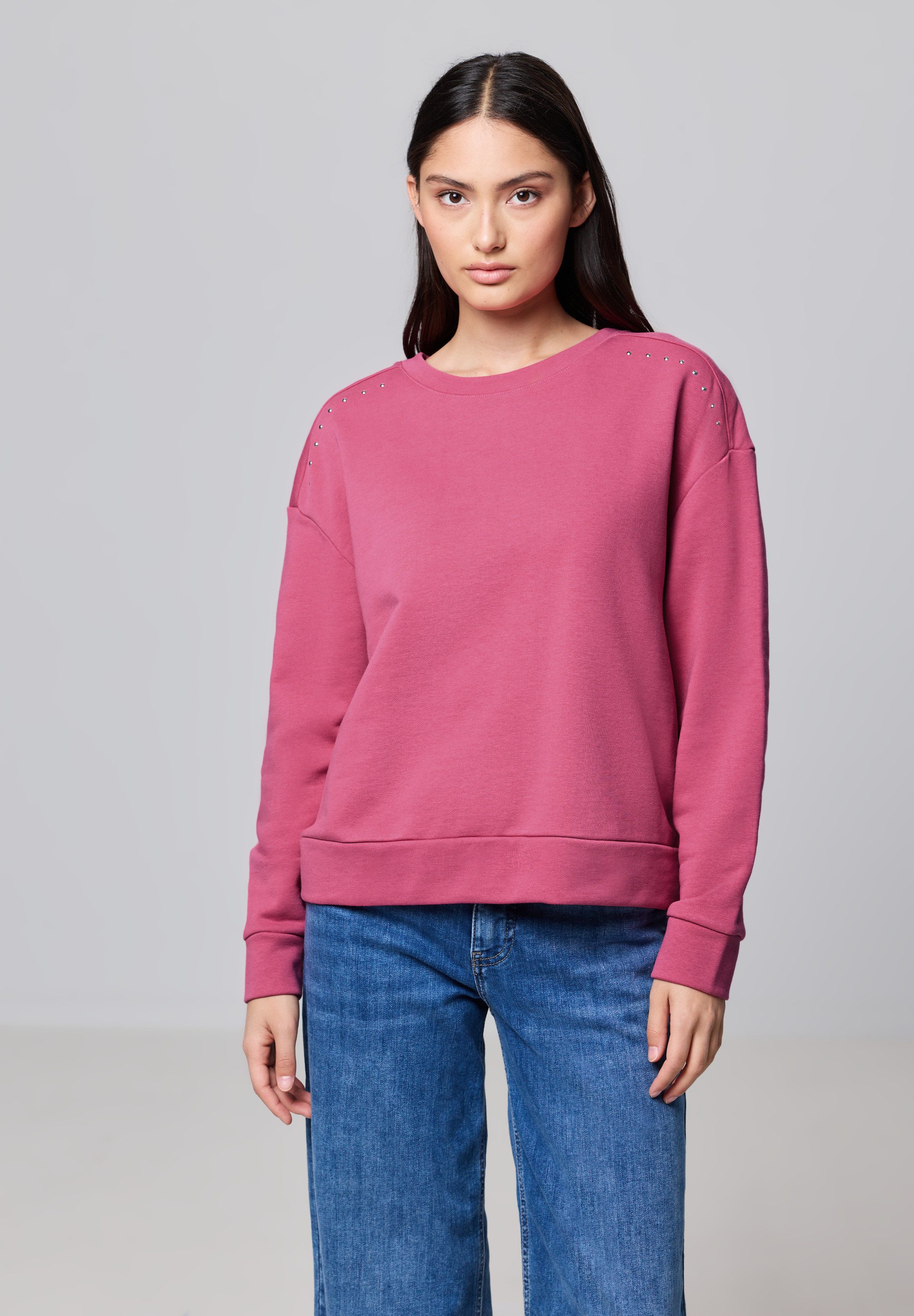 STREET ONE STUDIO Langarmshirt mit Glitzersteinen