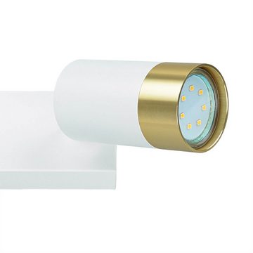 Licht-Erlebnisse Deckenstrahler ANDREW, ohne Leuchtmittel, 2-flammig GU10 in Weiß Gold Aluminium verstellbar Wohnzimmer ANDREW