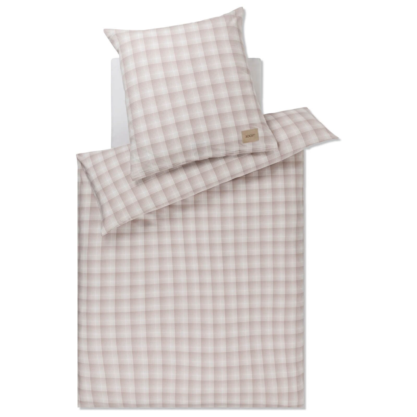 JOOP! Bettwäsche Soft Checks 45000 07 Cream Flanell, Flanell, 2 teilig, Linien, Kariert