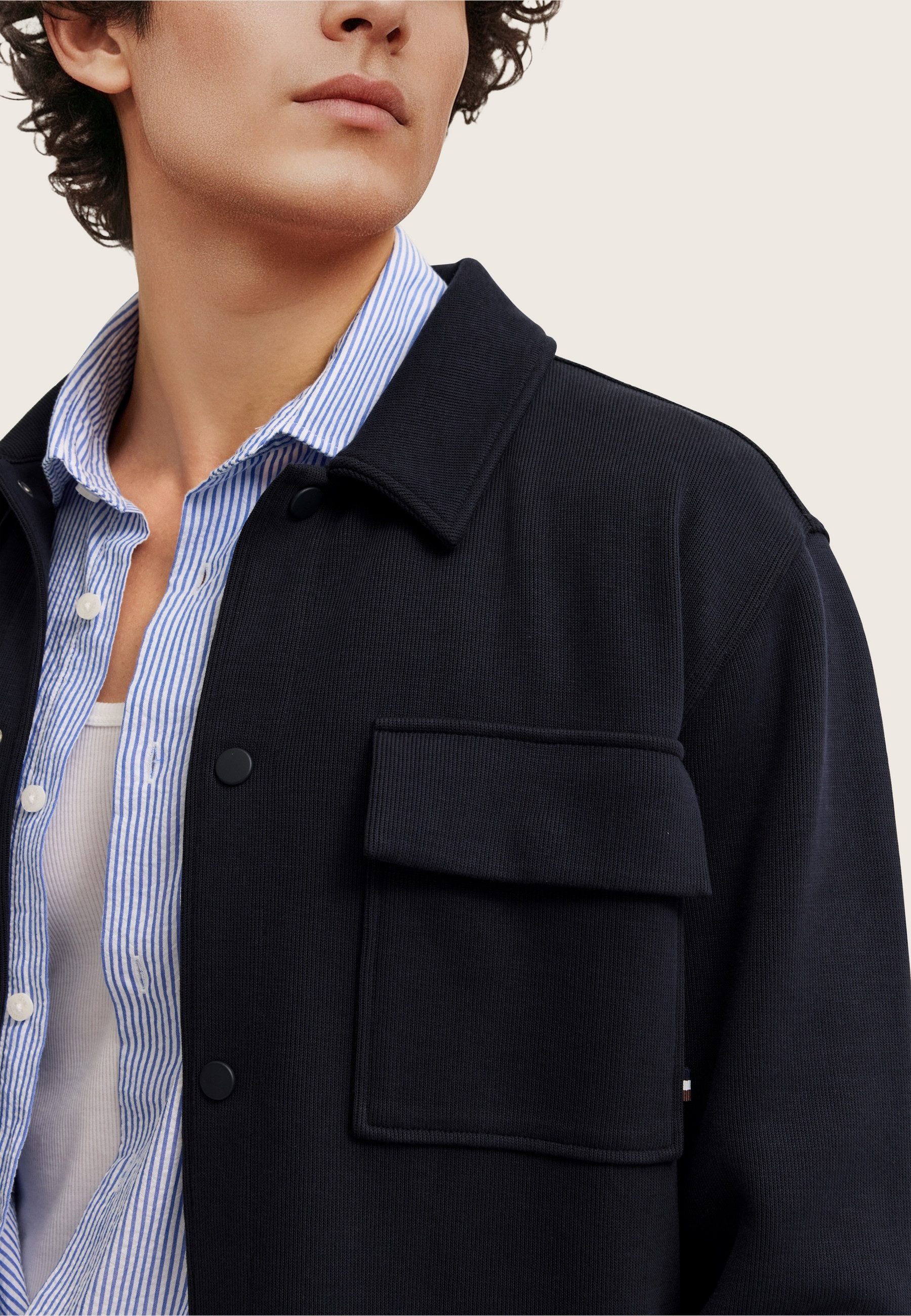 bugatti Sweatjacke Modern Fit mit Druckknöpfen