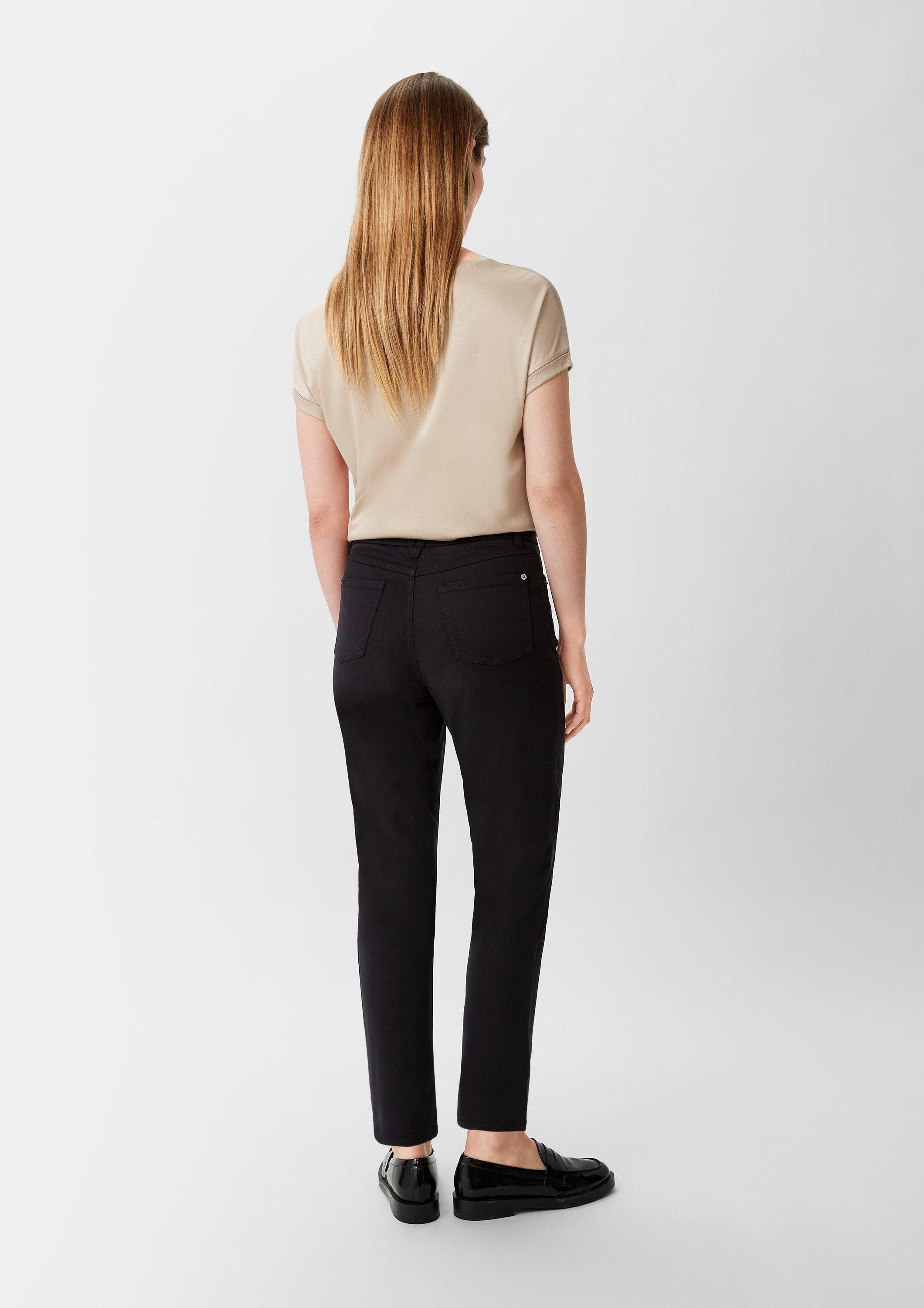 comma Chinos Hose Slim: Satin-Hose aus Lyocellmix