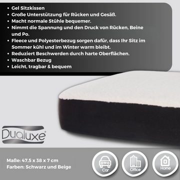 Best Direct® Sitzkissen Dualuxe, Gelkissen zum sitzen, Autositzkissen, Sitzerhöhung, waschbar, 47,5x38 cm