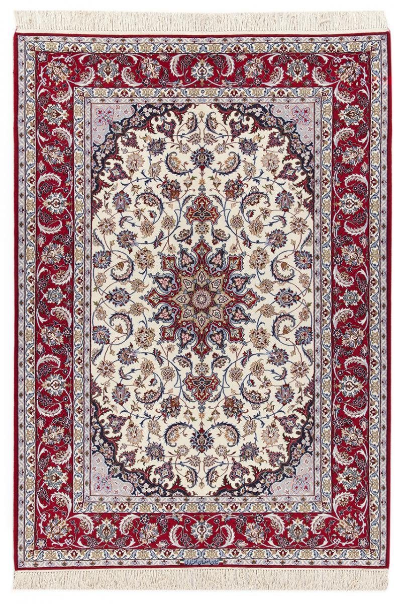 Orientteppich Isfahan Sherkat Seidenkette 158x231 Handgeknüpfter Orientteppich, Nain Trading, rechteckig, Höhe: 6 mm | Kurzflor-Teppiche