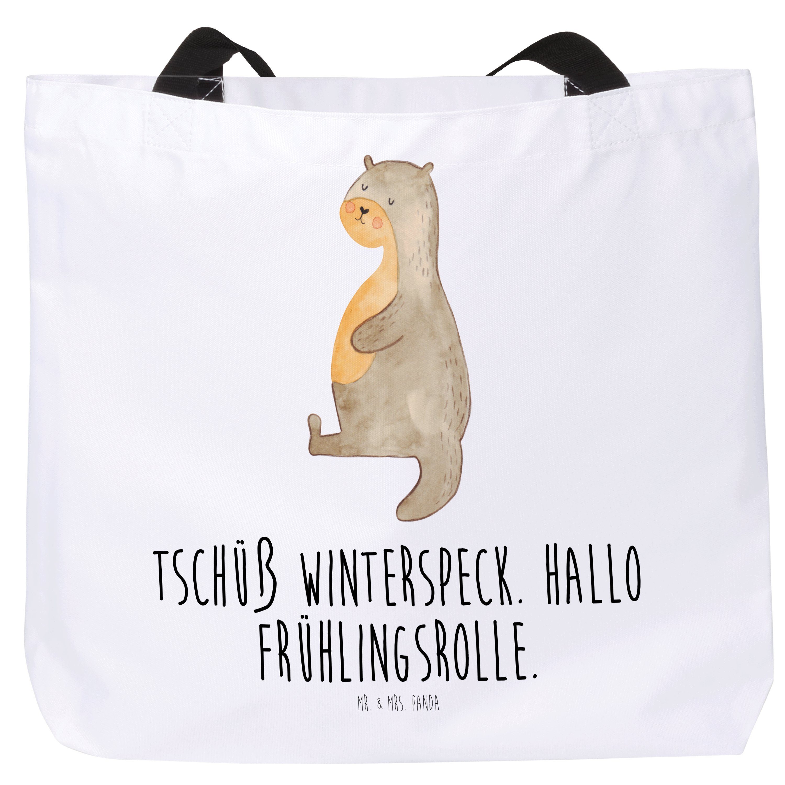 Tragebeutel, & - Bauch Shopper See Geschenk, Mr. (1-tlg) Otter Mrs. Freizeittasche, Otter - Panda Weiß