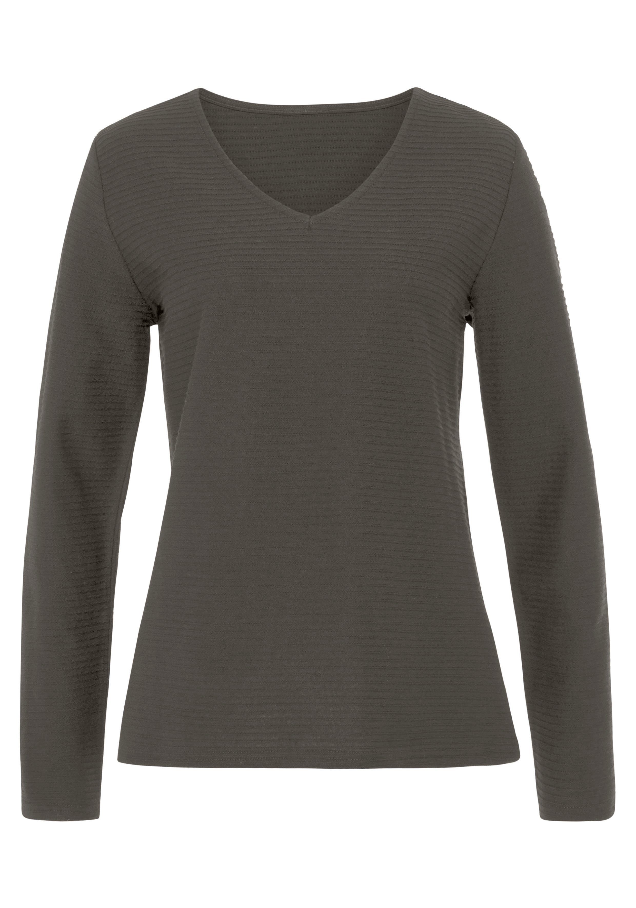 LASCANA Langarmshirt mit Streifenstruktur (2er-Pack) aus weicher Baumwoll-Qualität. € 49,98, (€ 24,99 pro 1 Stk).
