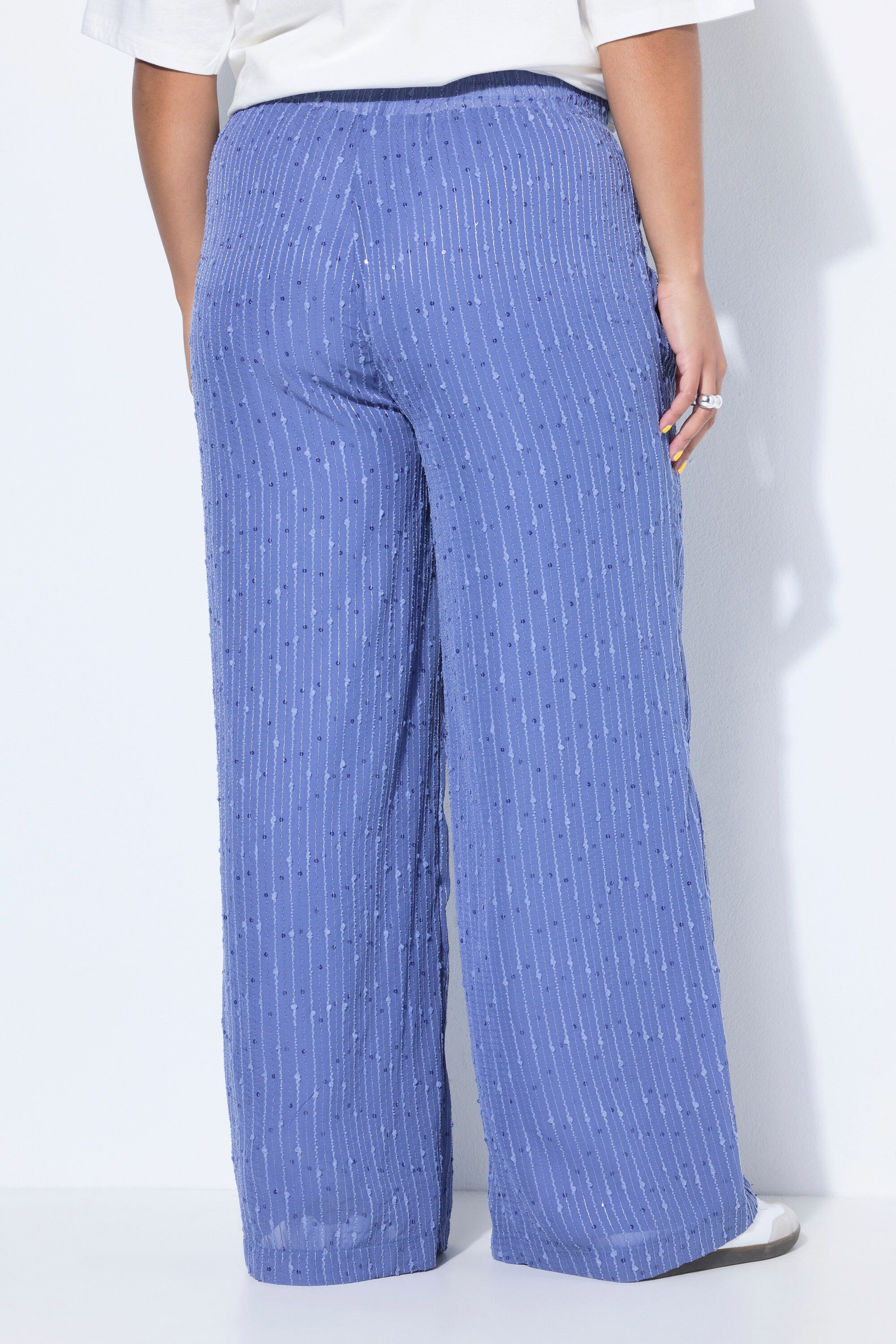 Studio Untold Schlupfhose Hose wide Straight Legs Pailletten-Streifen