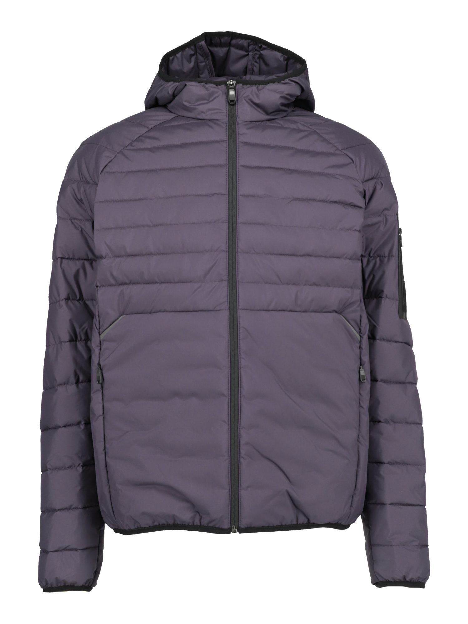 BOSS GREEN Outdoorjacke BOSS Men Green lila,Outdoor,Polyester,Unifarben,Stehkragen,Lang,Regular Fit