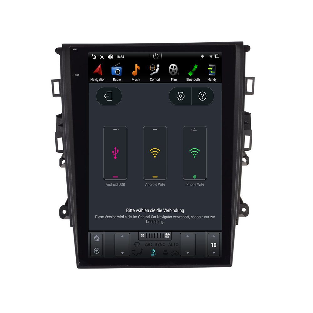 TAFFIO Für Ford Mondeo MK5 Autoradio Einbau-Navigationsgerät GPS Android CarPlay 13.6" Touchscreen