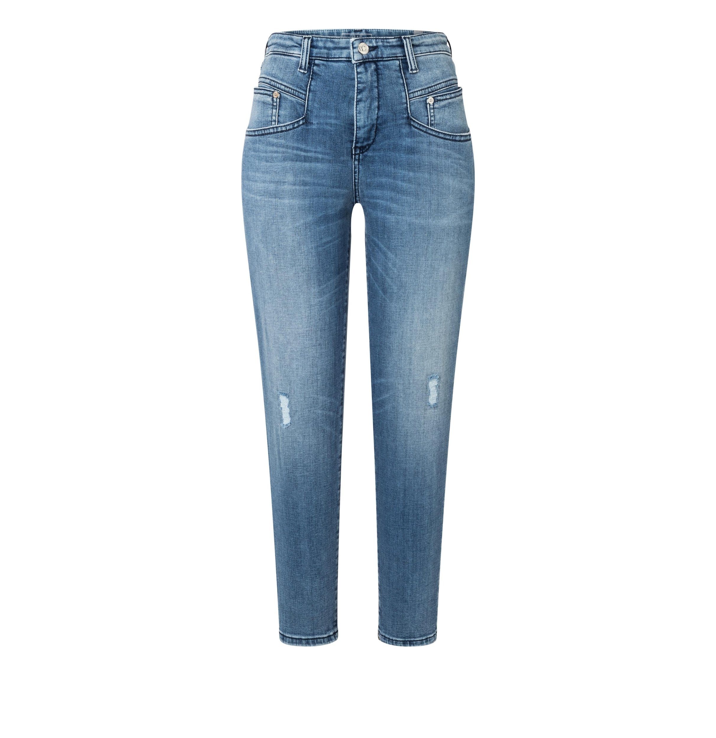 5-Pocket-Jeans MAC JEANS - RICH blau Denim Organic CARROT, Stretch