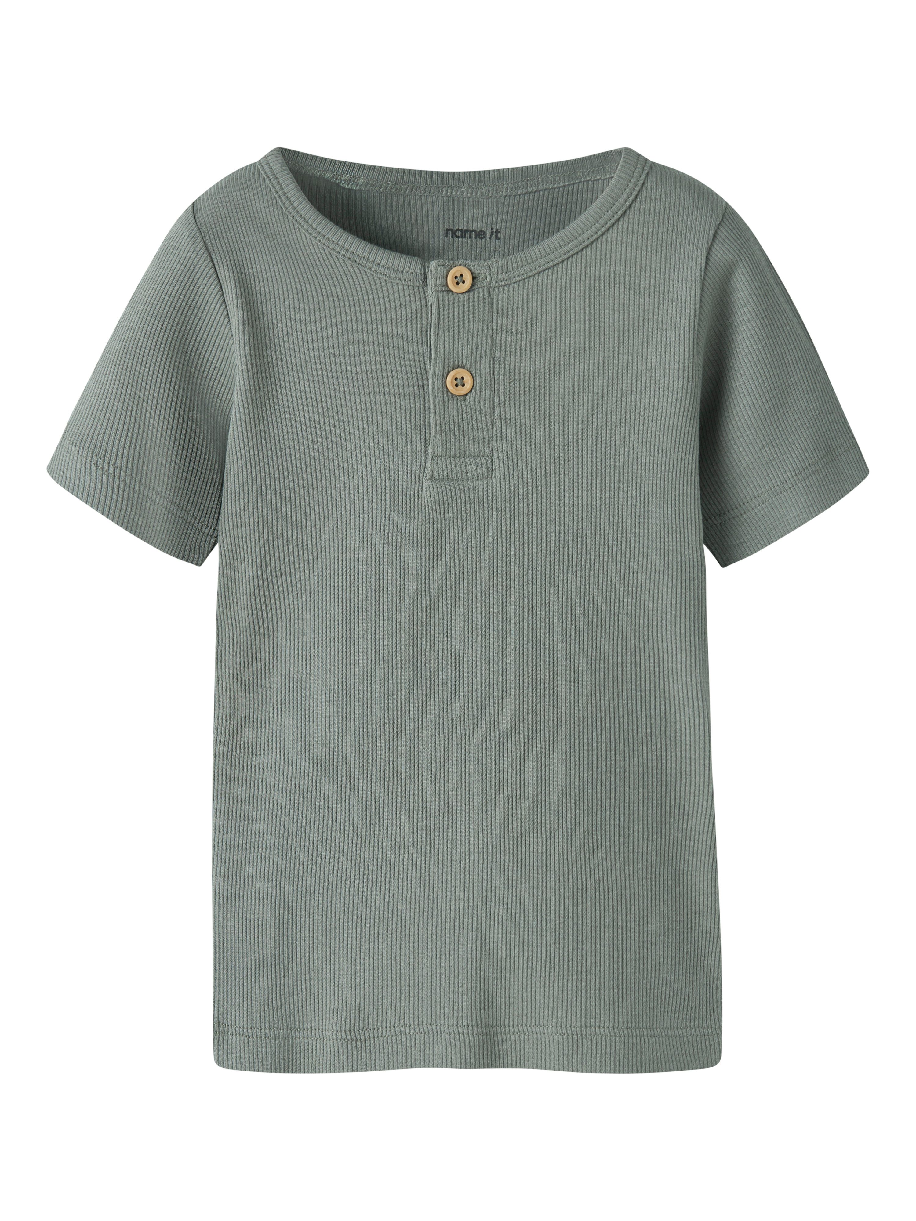 Name It Kurzarmshirt NMMKAB TOP NOOS Baumwollmischung, kurze Knopfleiste