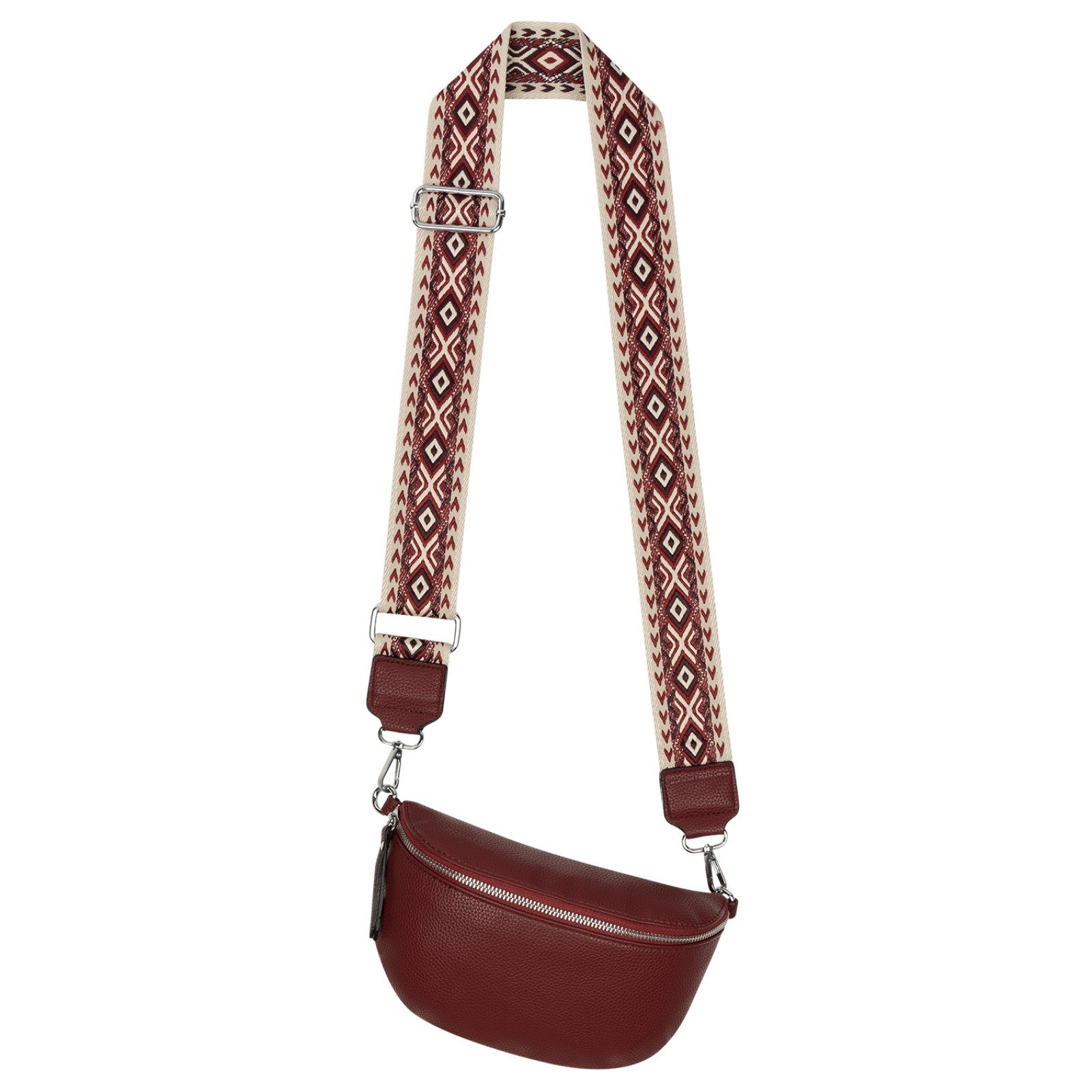 Crossbody-Bag Italy-De, RED Umhängetasche EAAKIE Schultertasche, Bauchtasche Umhängetasche als tragbar Kunstleder Hüfttasche Gürteltasche CrossOver,