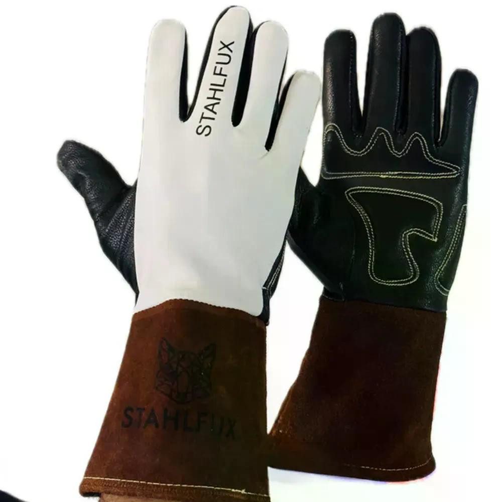 StahlFux Schweißerhandschuhe ArcGuard Lady TIG Arbeitshandschuhe (Spar-Set, 2-St., hitzebeständig) Premium-Rindsleder für effektiven Hitze- und Funkenschutz