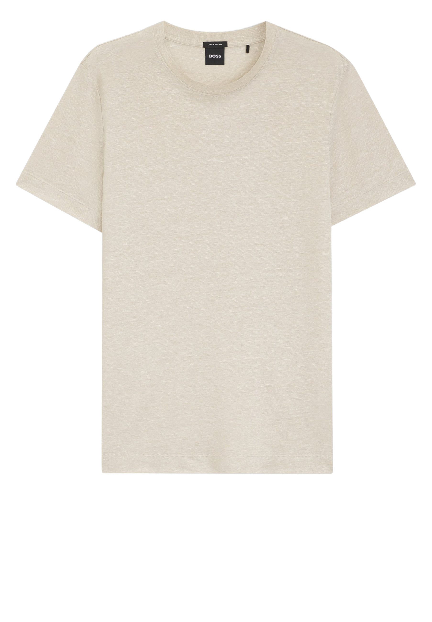 BOSS T-Shirt H-Thompson aus Baumwoll-Leinen-Mix (1-tlg)