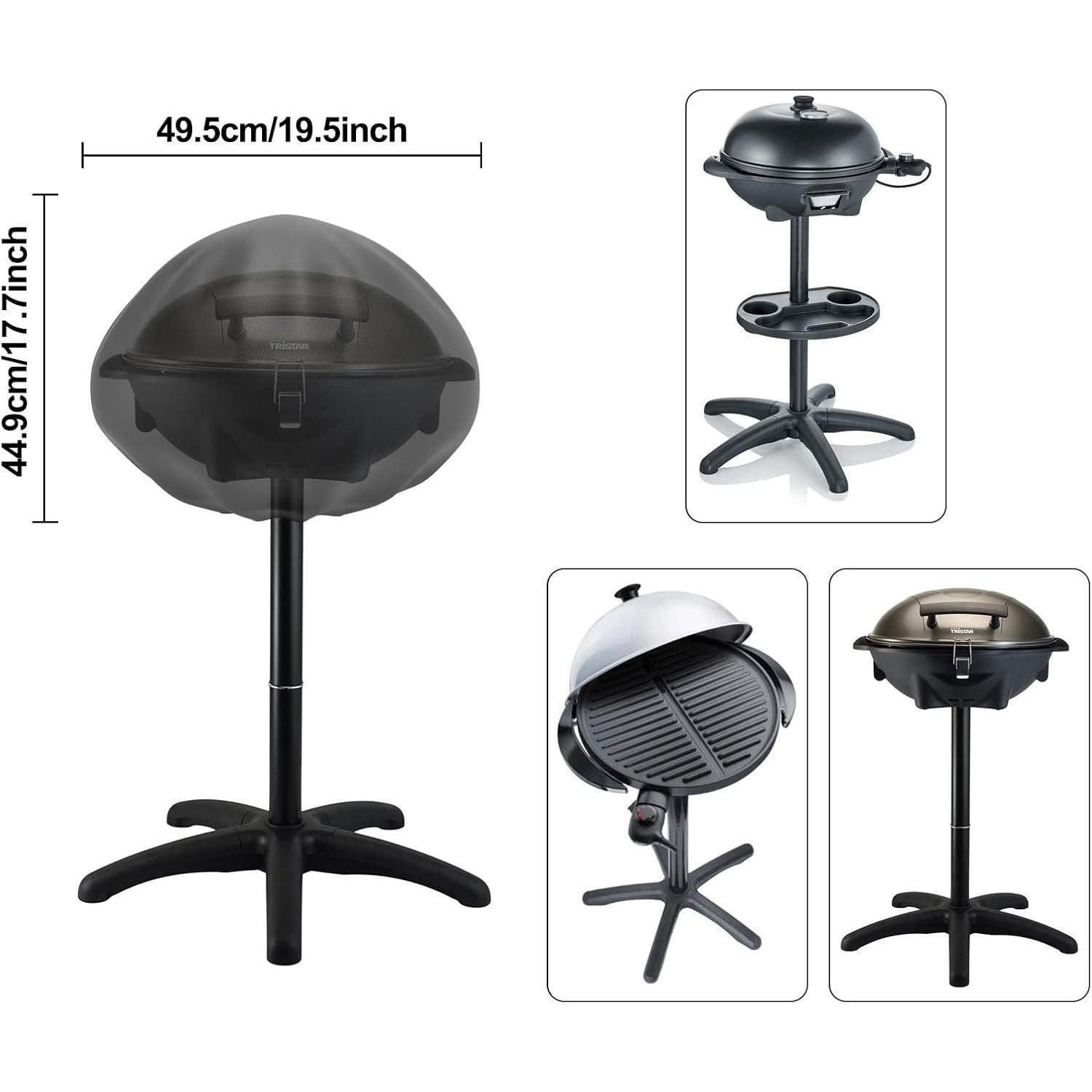 LuxusKollektion Grill-Schutzhülle Wasserdichte Grillabdeckung für Standgrill Ø50cm, Easy Take Off Griff