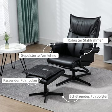 HOMCOM Relaxsessel drehbarer Ruhesessel, TV-Sessel mit Liegefunktion (Set, 2-St., Fernsehsessel), für Wohnzimmer, Büro