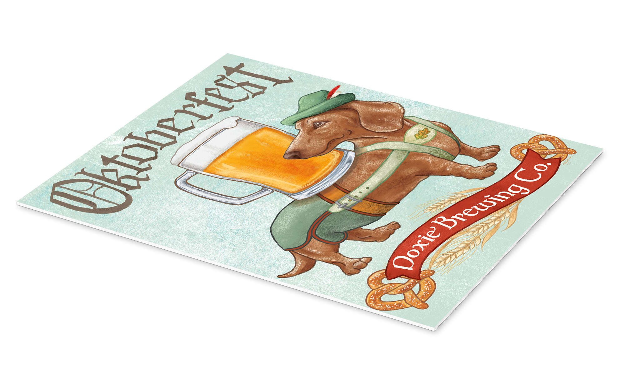 Posterlounge Wandbild Dackel III Oktoberfest, Mary Urban, erhältlich als Poster, Leinwandbild, Wandsticker oder Acrylglasbild