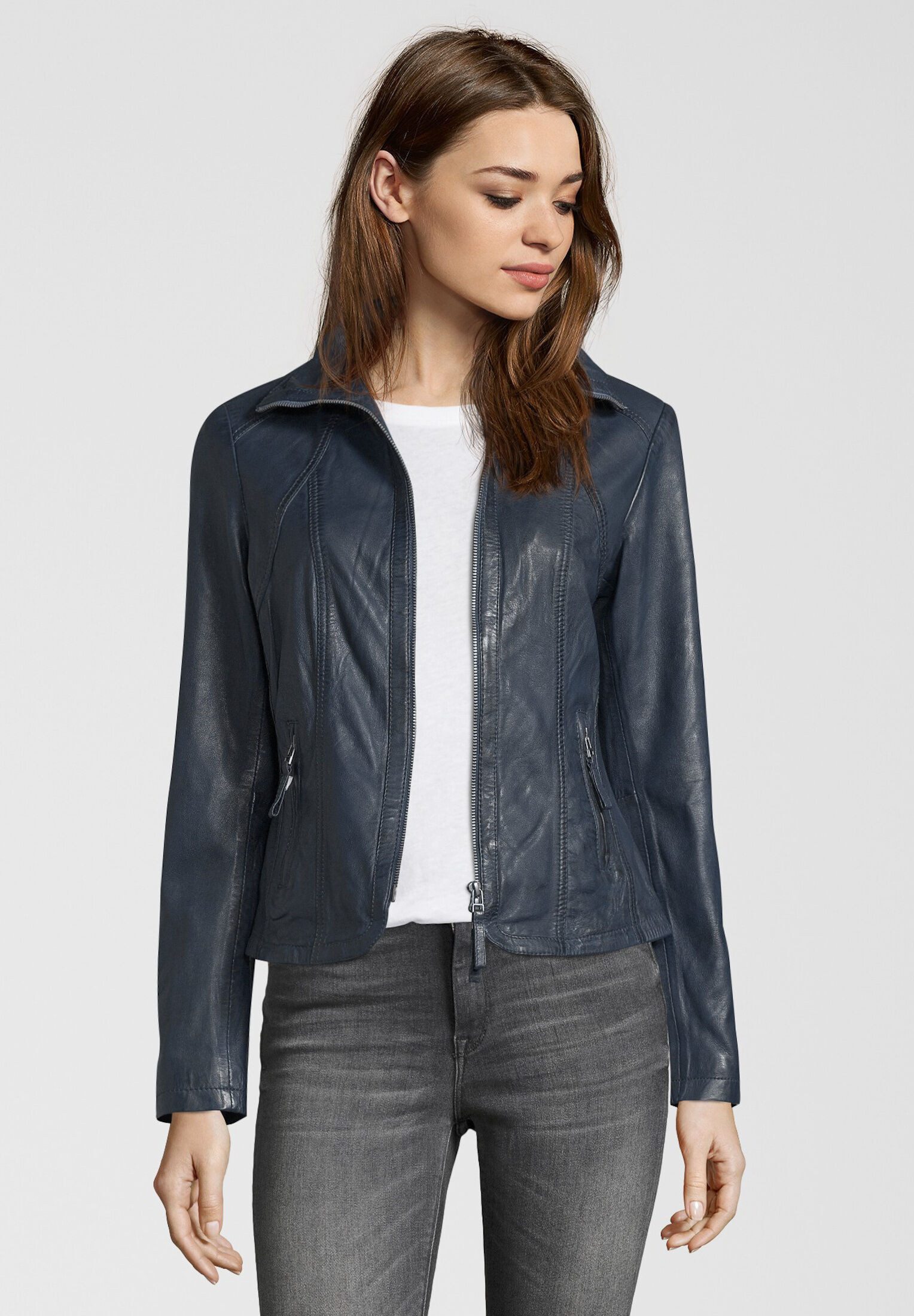7eleven Lederjacke GRACE (1-St) mit geschwungenen günstig online kaufen