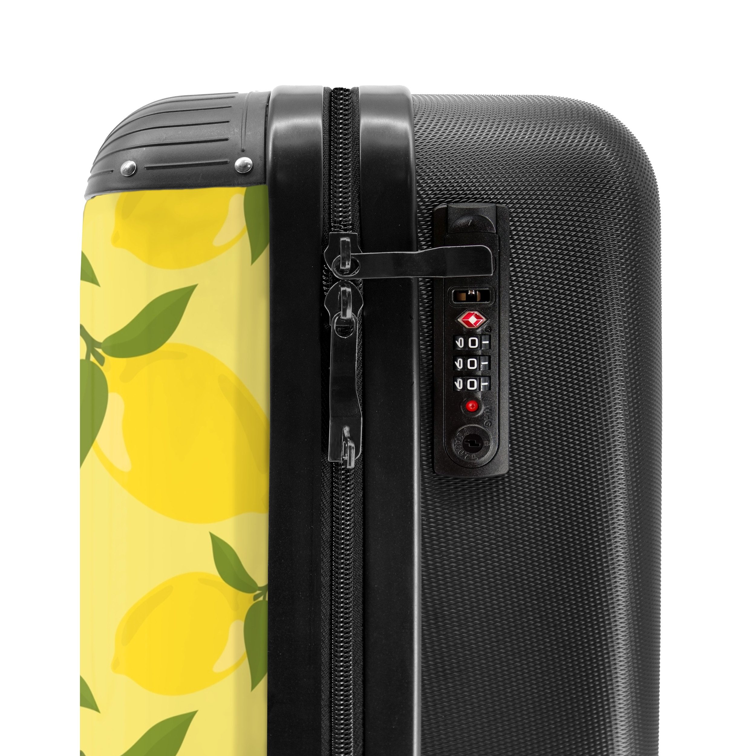 NoBoringSuitcases.com© Hartschalen-Trolley Pastellgelb mit Zitronen 55x35x20cm, Handgepäck Koffer & Trolleys, Luggage, Reisekoffer Frauen – Bild 5 von 5