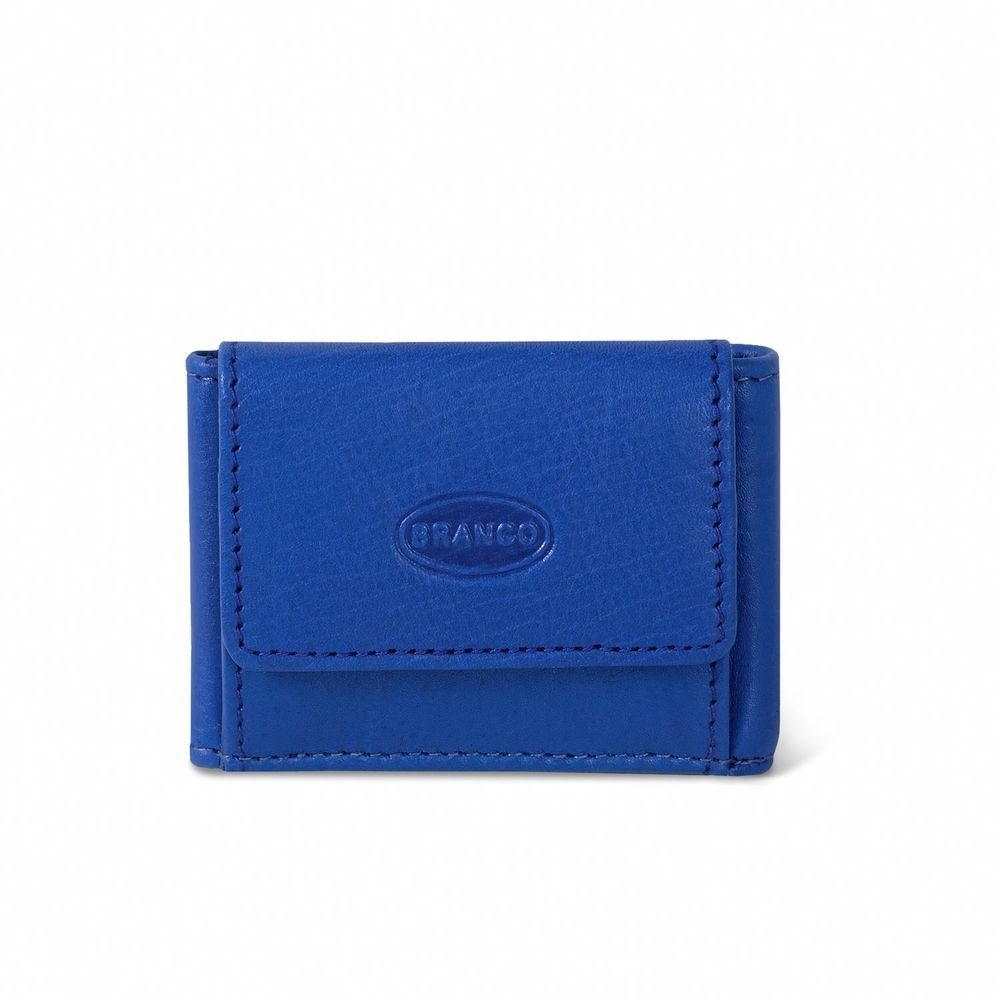 BRANCO Mini Geldbörse Sehr Kleine Geldbörse / Mini Portemonnaie, Leder Azur-Blau, Branco 103 | Mini-Geldbörsen