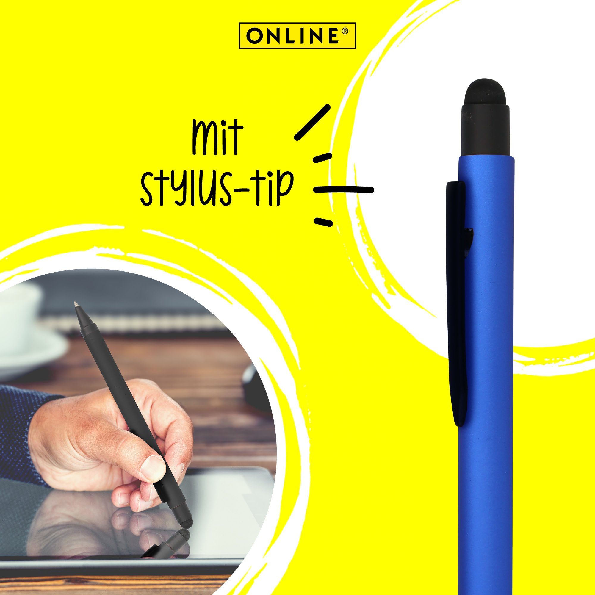 Online Pen Kugelschreiber Alu für Stylus-Tip Blue Multimedia-Geräte Druckkugelschreiber, Stylus