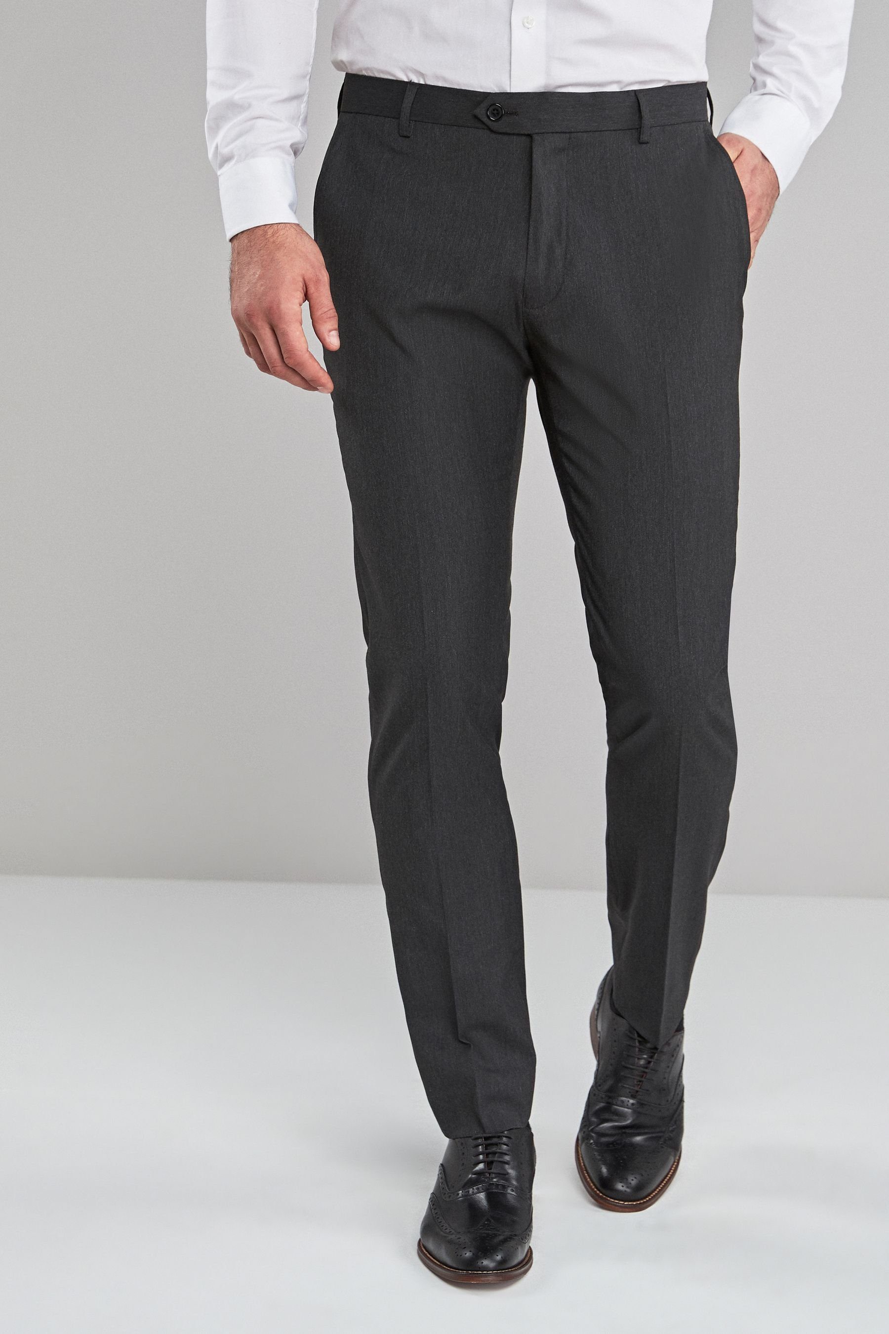 Next Stoffhose Formelle Stretchhose – Skinny Fit (1-tlg) Charcoal Grey