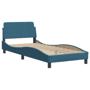 vidaXL Bett Bett mit Matratze Blau 80x200 cm Samt
