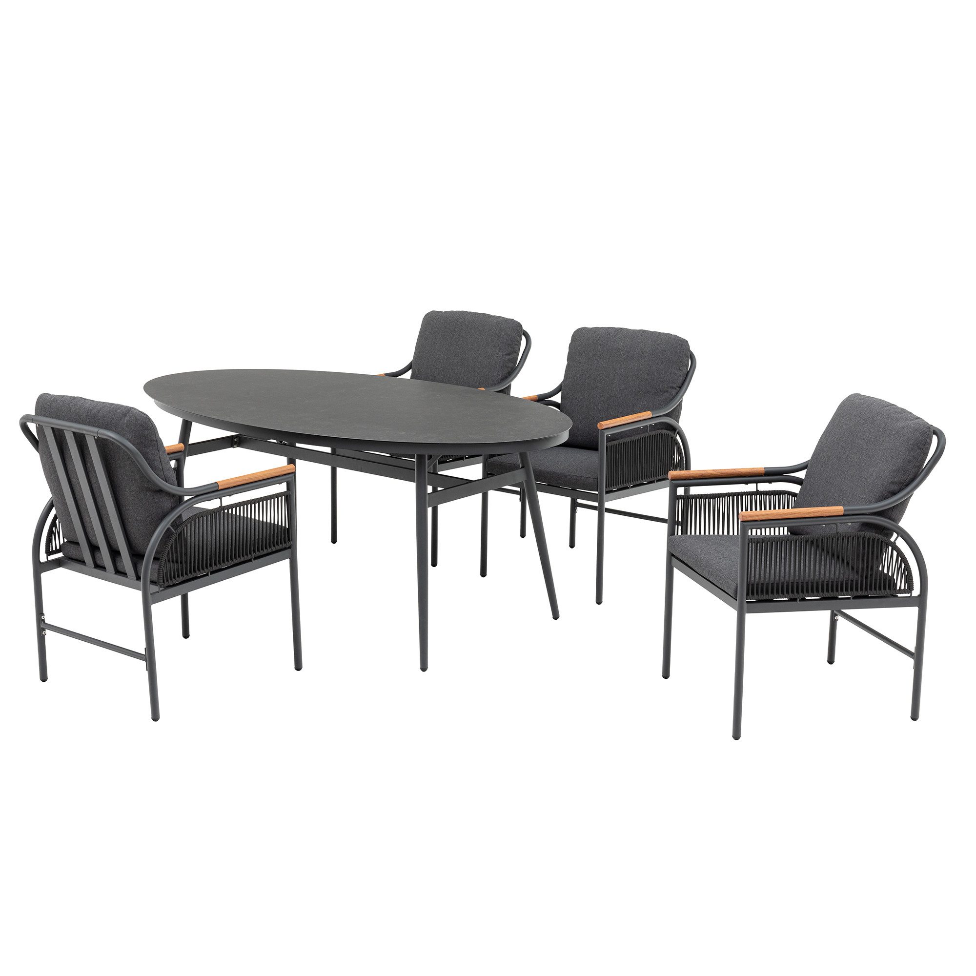 MANDALIKA Garden Garten-Essgruppe Dining Set VALENCIA – Italienischer Chic für deinen Outdoor-Bereich