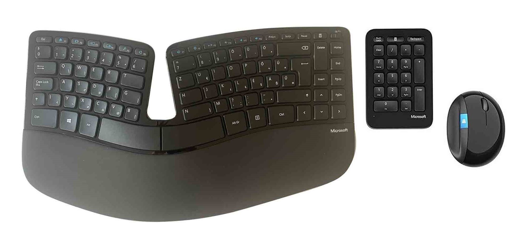 Microsoft Sculpt Ergonomic Desktop -Maus+Tastatur+Ziffernblock QWERTZ(Ungarisch) Tastatur- und Maus-Set