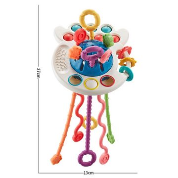 Kind Ja Greifling Montessori Sensorisches Spielzeug, Sinnesspielzeug, Fingerspiele, Kaubares sensorisches Kraken-Spielzeug mit Zugschnur für Babys