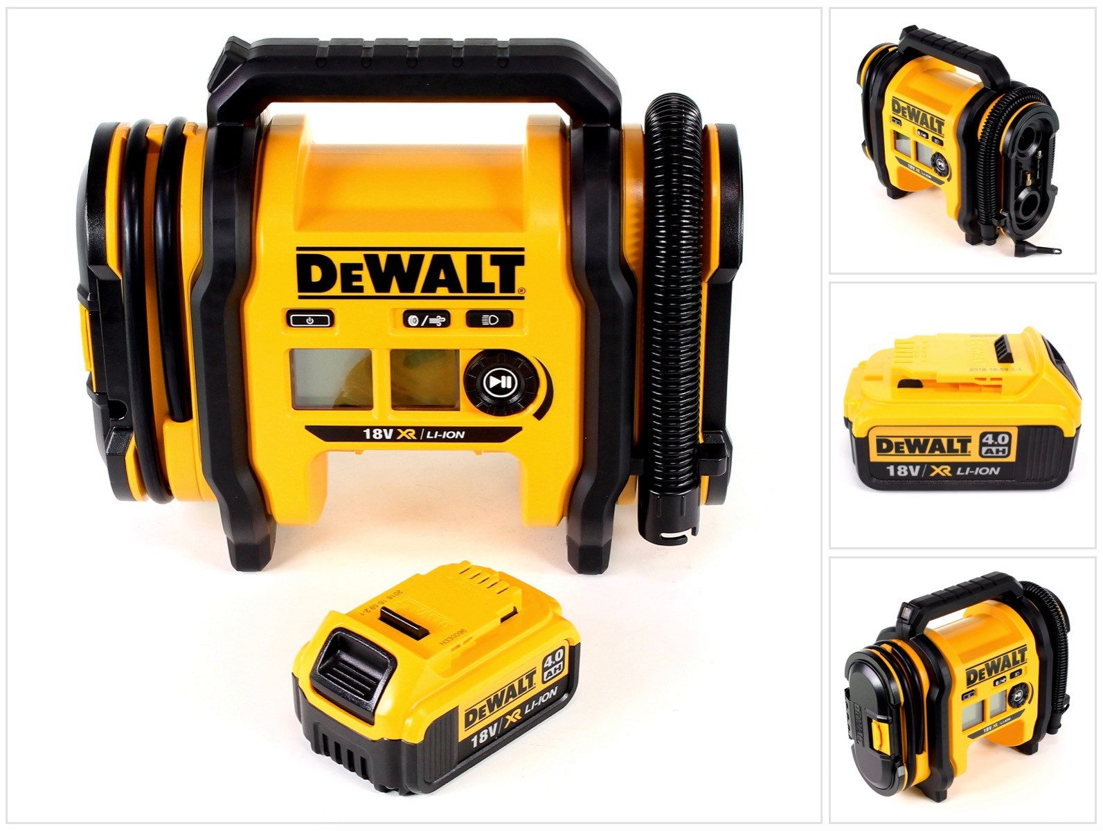 DeWalt Akku-Handkompressor DCC 018 N Akku Luftkompressor 18V 11bar KFZ + 1x Akku 4,0Ah - ohne La