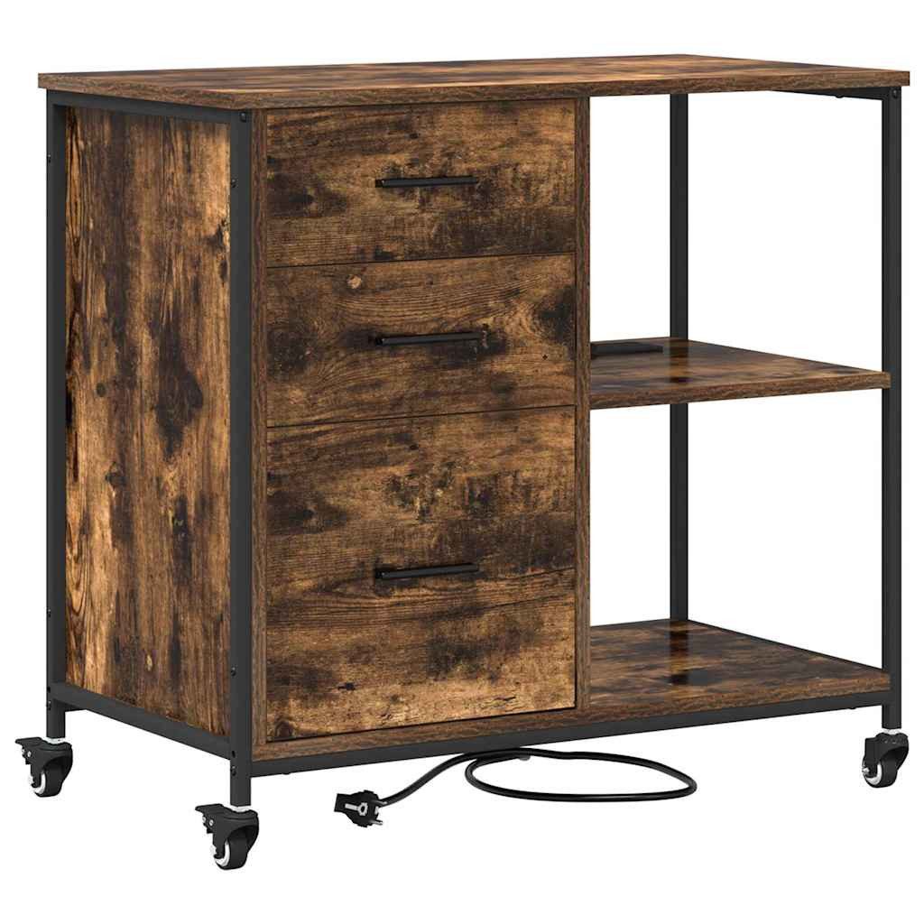 vidaXL Schranksystem Schrank mit Ladestation 76 x 41 x 72 cm Holzwerkstoff (1-St)