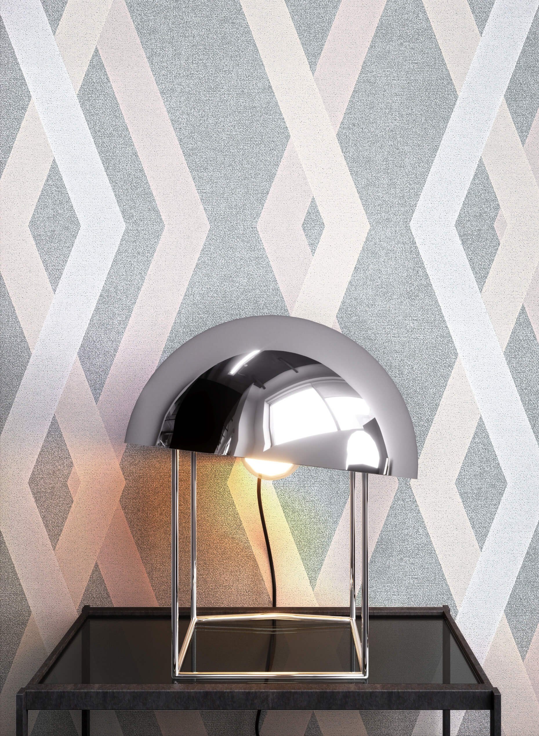 Newroom Vliestapete, Grau Tapete Grafisch Streifen - Mustertapete Beige  Rosa Geometrisch Modern Linien Grafik für Wohnzimmer Schlafzimmer Küche