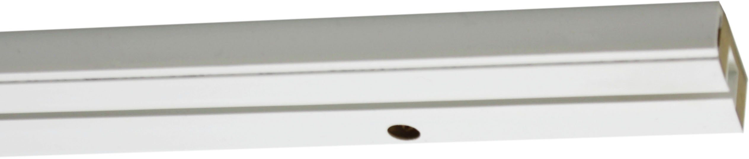 GARDINIA Vorhangschiene GE mit Profil für Blendenbefestigung, 1-läufig, mit Bohren, Holzwerkstoff, mit Bohren, Holz, gebohrt für Deckenmontage