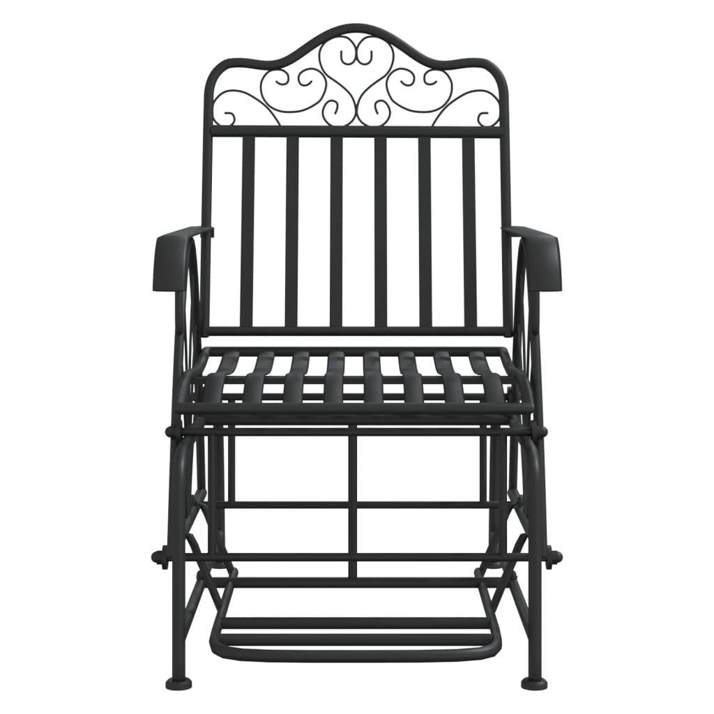 vidaXL Gartenbank Schaukelstuhl 61 cm Schwarz Stahl (1-St)