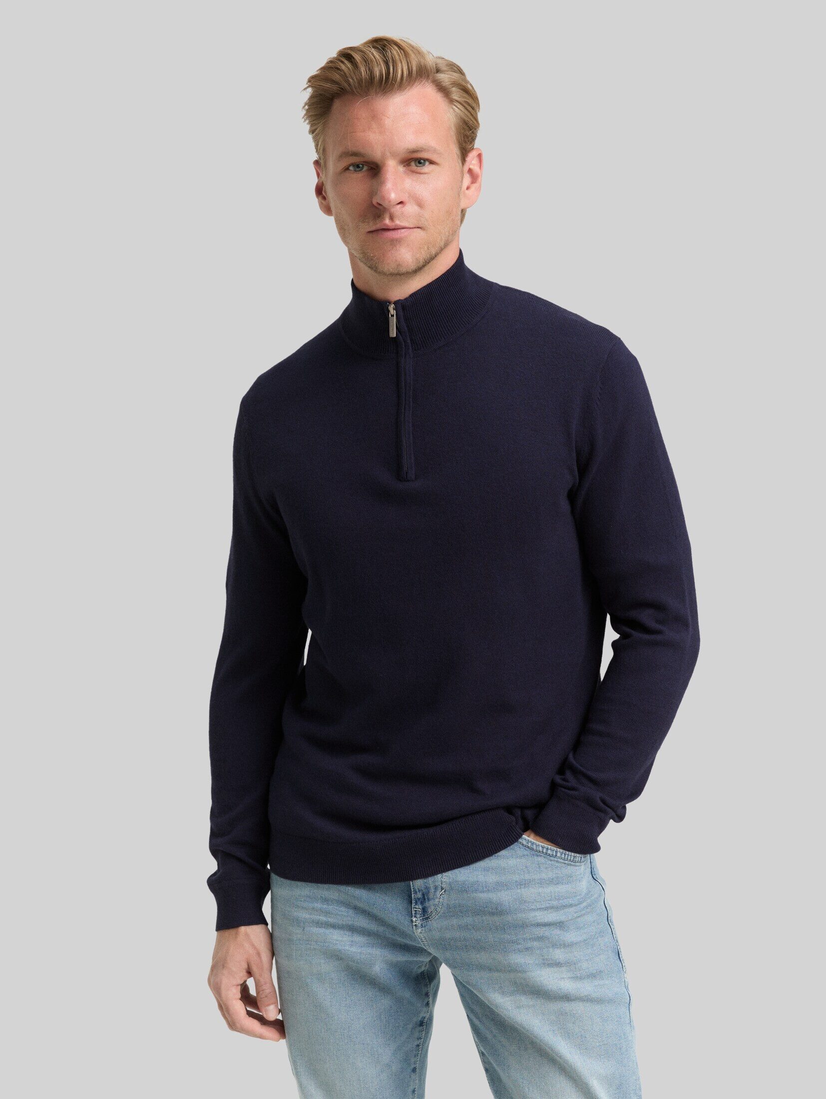 TOM TAILOR Strickpullover Pullover & Strickjacken Troyer Strickpullover mit Kaschmir-Anteil