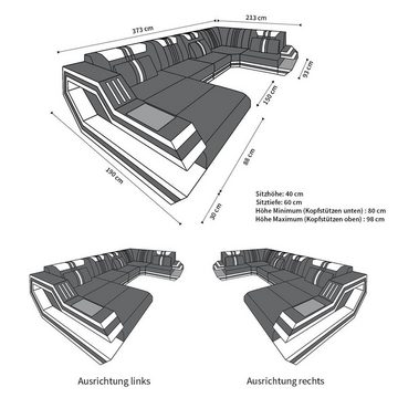 Sofa Dreams Wohnlandschaft Stoff Polstersofa Sofa Ravenna U Form M Mikrofaser Stoffsofa, Couch wahlweise mit Bettfunktion