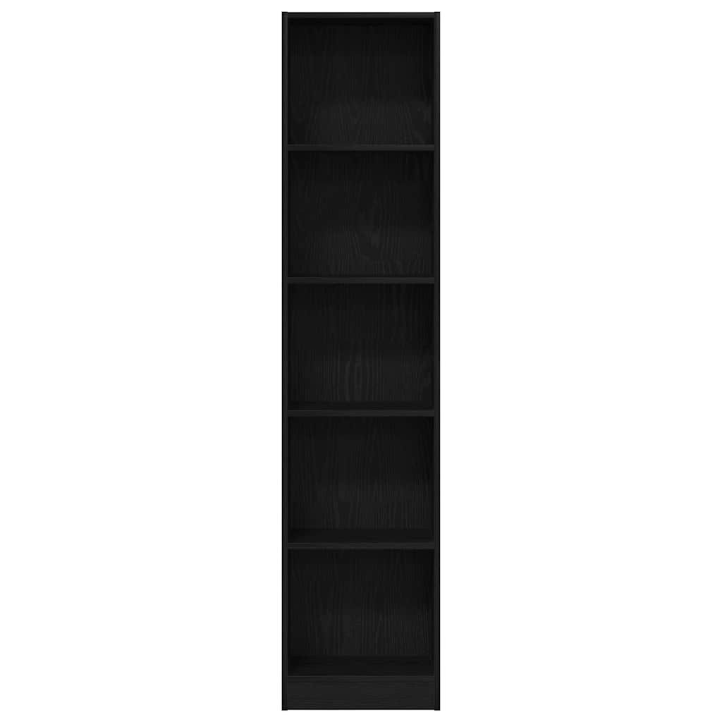 vidaXL Bücherregal Bücherregal Schwarz Eichen-Optik 40x24x176 cm Holzwerkstoff, 1-tlg. – Bild 5 von 5