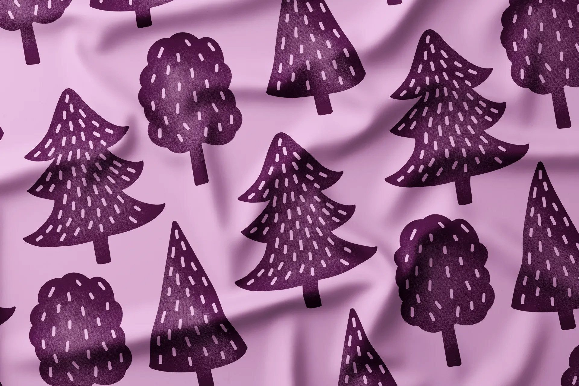 Leylas Welt Stoff Stoff French Terry Bäume 150 cm WB Eigenproduktion Katzengold, Reaktivdruck