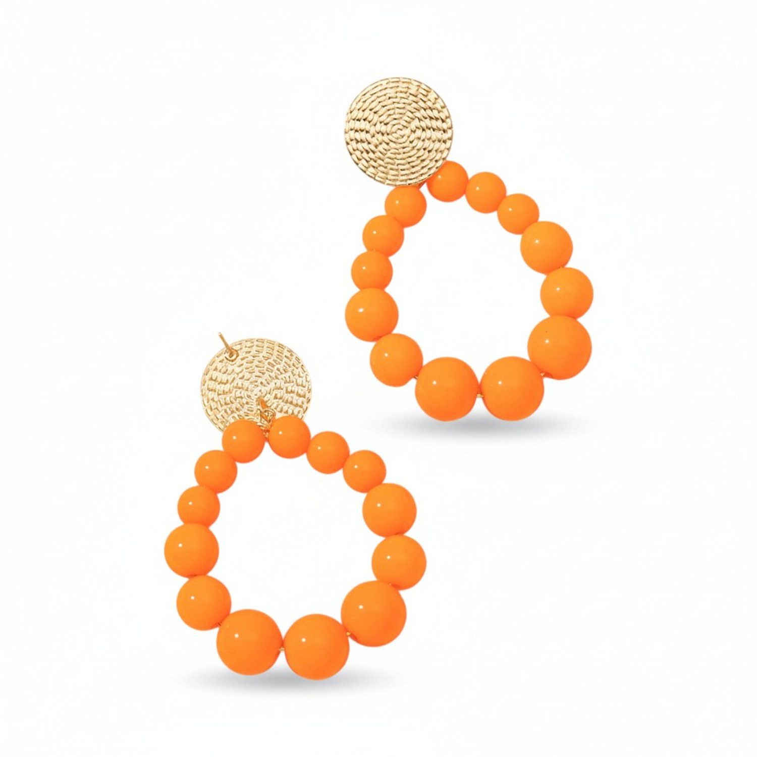 KARMA Perlenohrringe XL Damen Ohrringe vers. Farben bunt 7 cm (Statement-Ohrschmuck Acrylperlen, 2-tlg., Sommer Accessoire), Acryl modern Damenohrringe groß