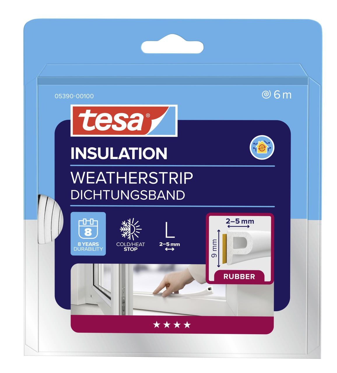 tesa Türbodendichtung tesa Insulation P-Profil Classic 6 m, weiß