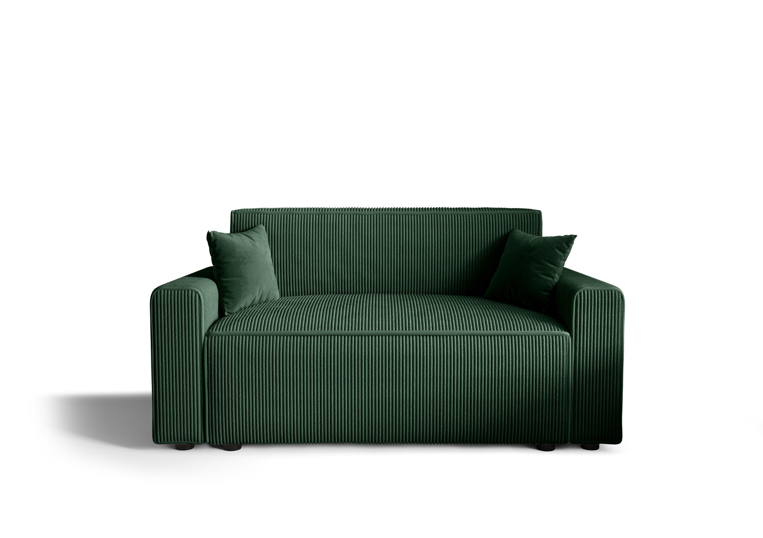 pressiode Sofa BIS Dunkelgrün und Schlaffunktion COUCH mit 171cm MIRA Schlafsofa, Bettkasten