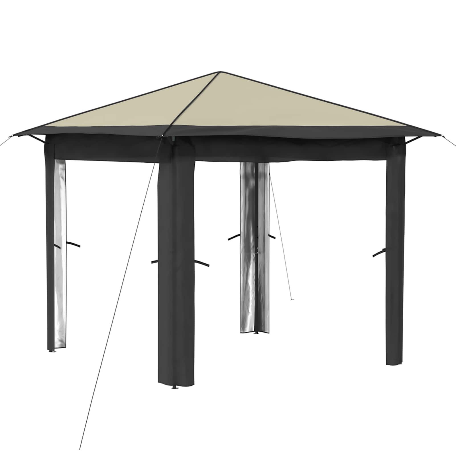 vidaXL Partyzelt Gazebo ohne Seitenwand 2,6 x 2,6 m Creme und Anthrazit