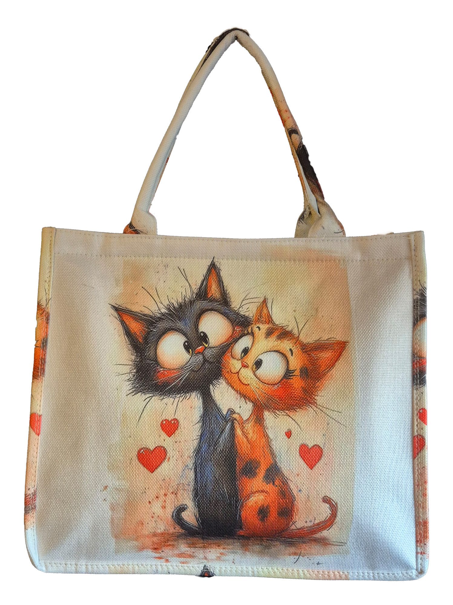 Einkaufszauber Shopper Shoppertasche Freche Katzen - Strandtasche Totebag -, perfekt für jede Katzenbesitzerin
