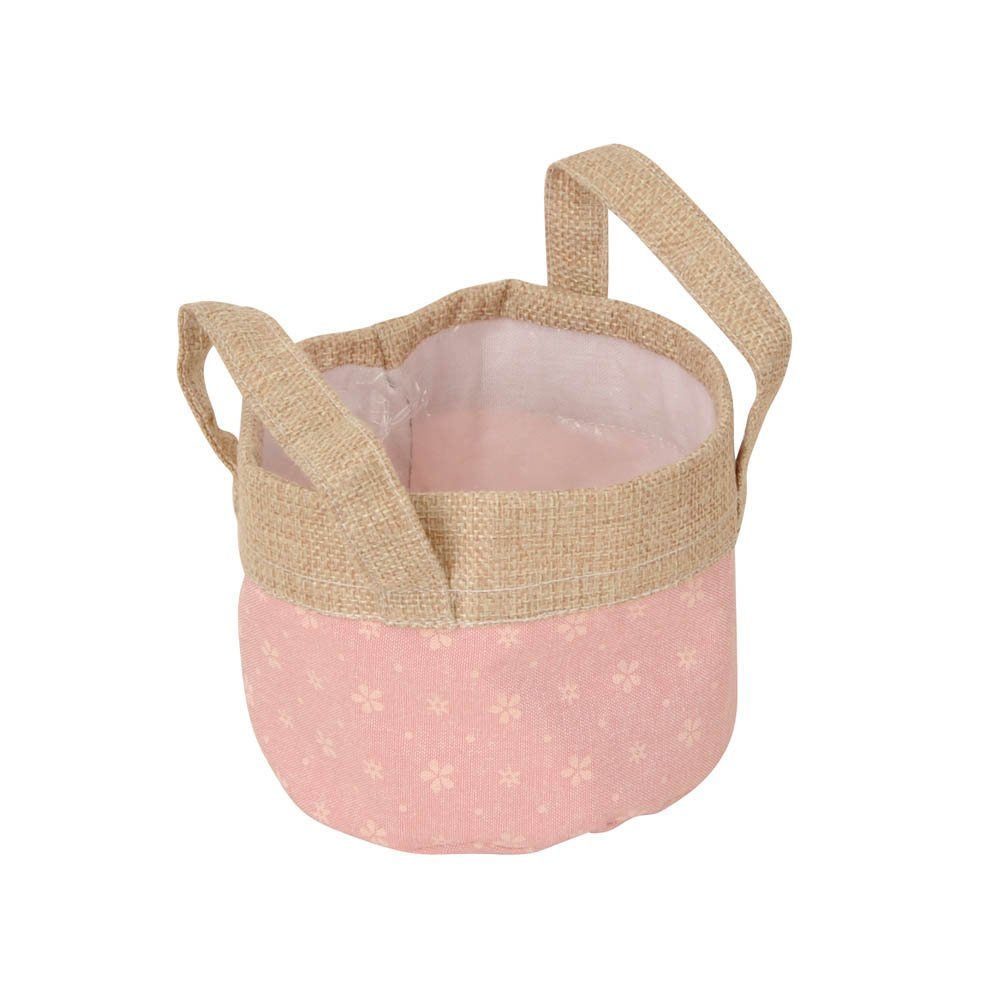 Posiwio Blumentopf Pflanztasche BLOSSOM mit natur Blumentasche aus D12cm Stoff Blütenmuster rosa