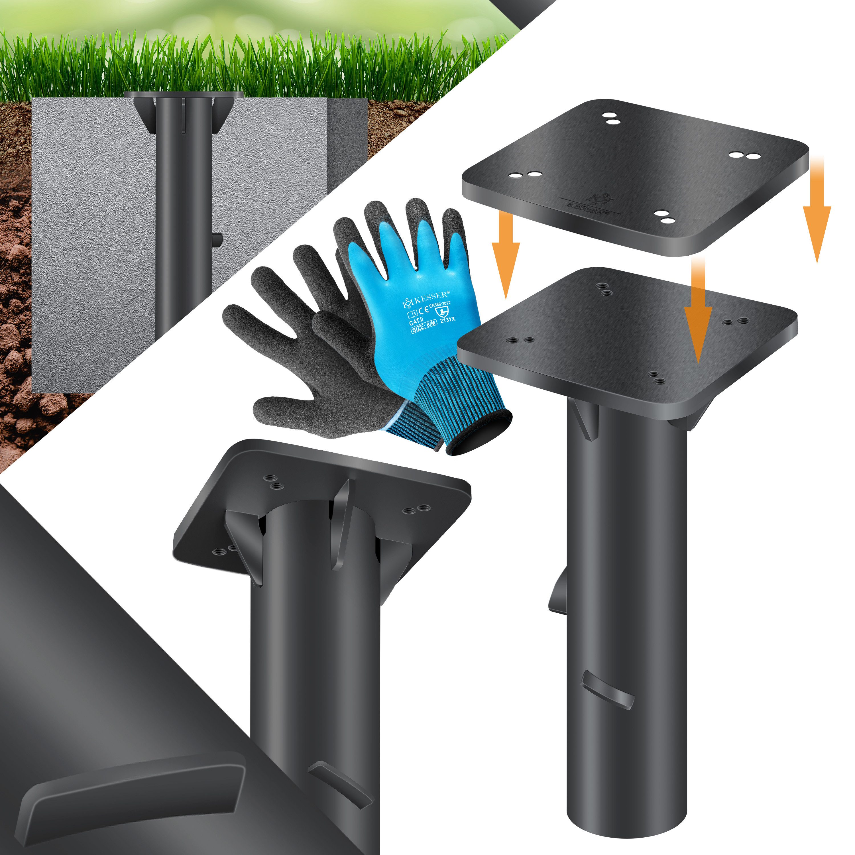 KESSER Schirmhalter, Metall Universal Bodenplatte Sonnenschirmständer günstig online kaufen