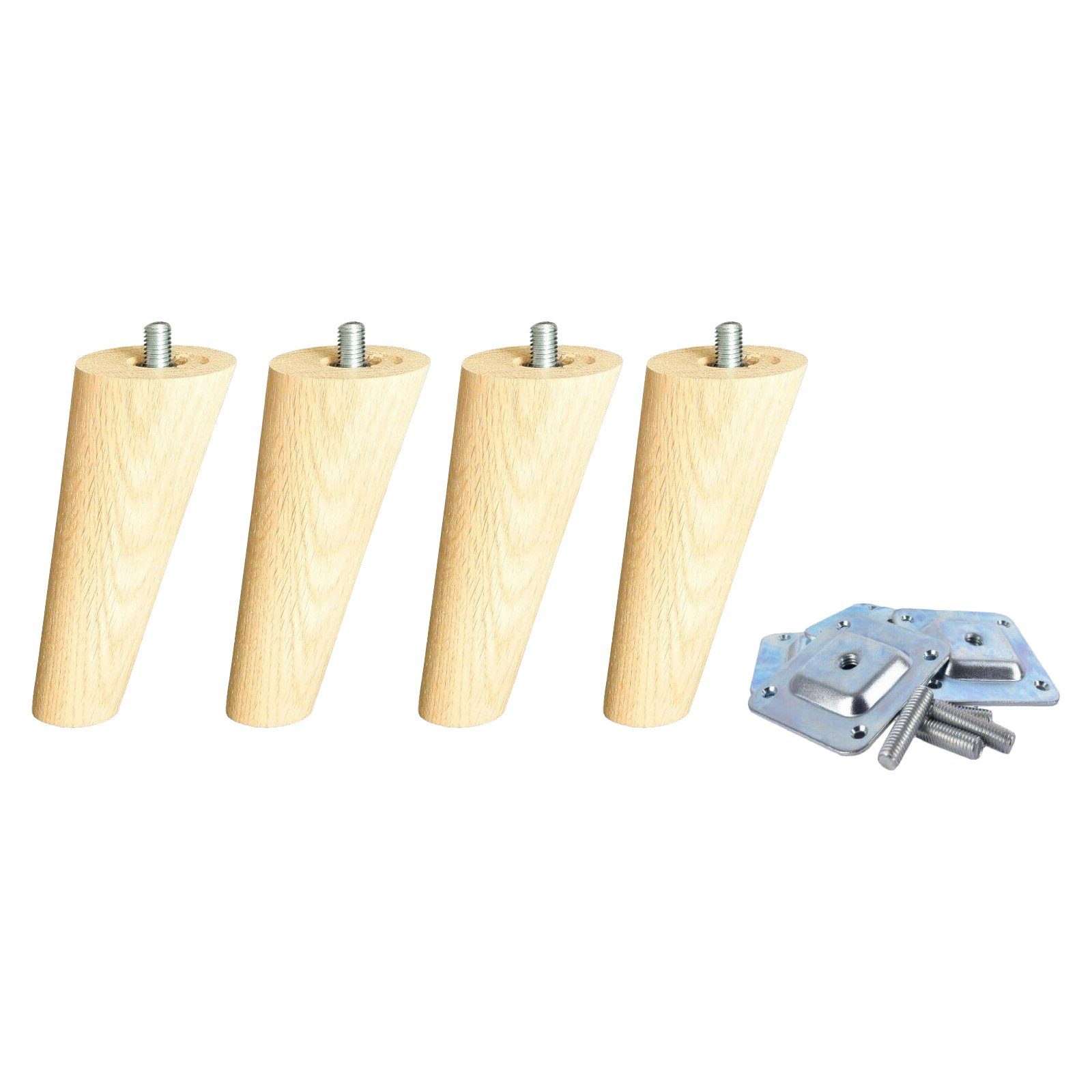 Prima-Online Möbelfuß Holz Schrank beine Massivholz Schräg/Gerade Eiche Möb günstig online kaufen