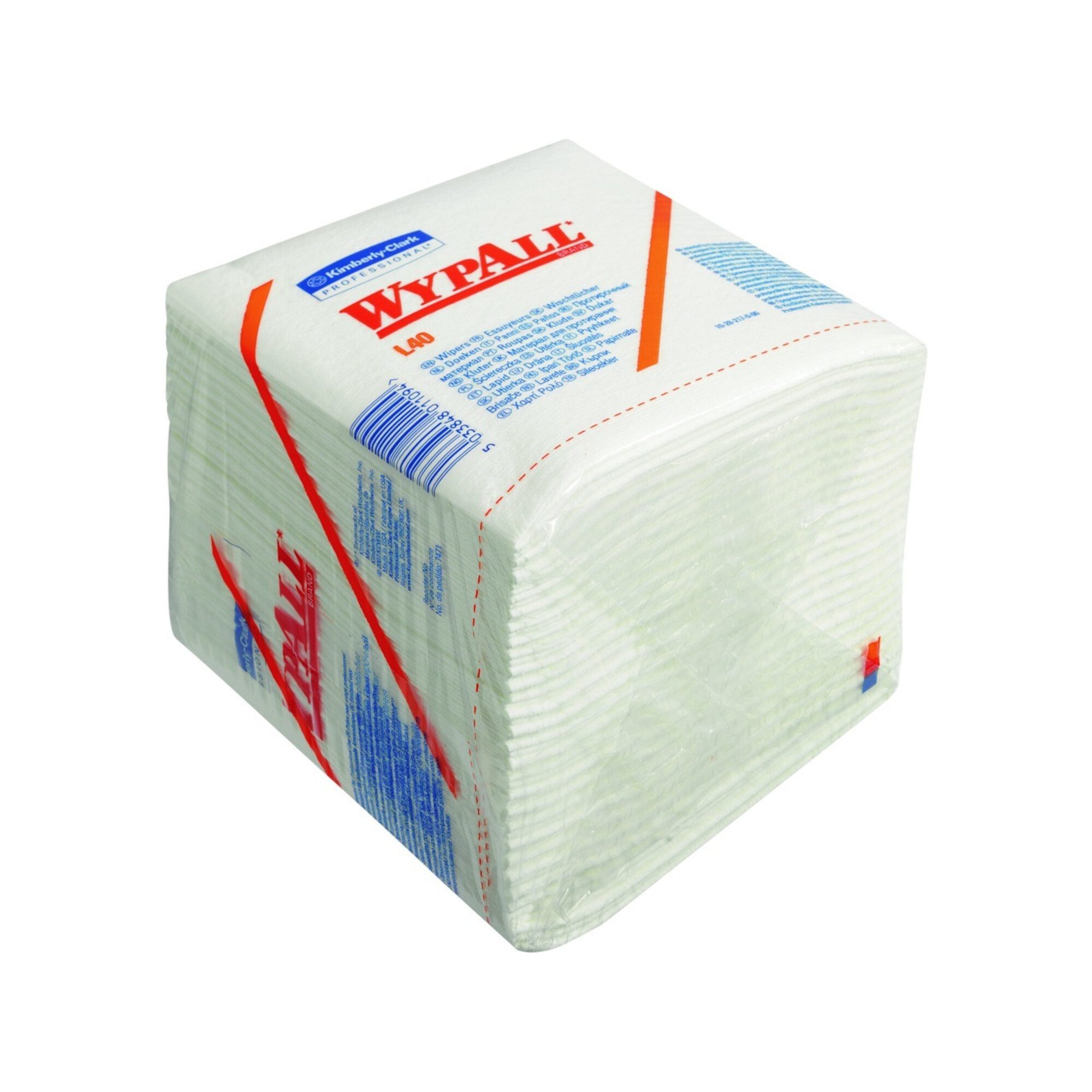 KIMBERLY-CLARK Wischtuch WYPALL L 40 7471 L305xB318ca.mm weiß 1-lagig,viertelgefaltet Reinigungstücher