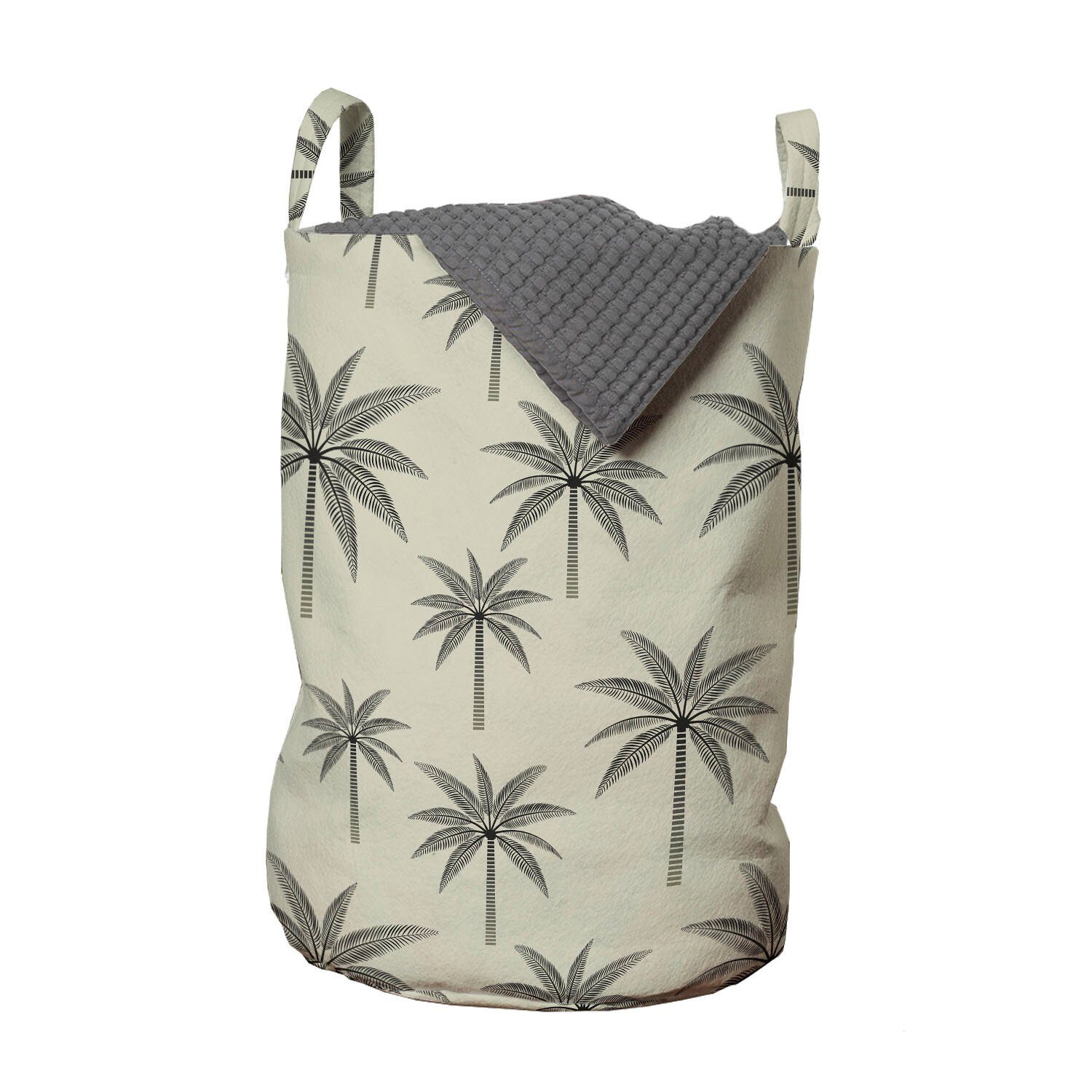 tropische Palme Griffen mit Abakuhaus Wäschekorb Wäschesäckchen Kordelzugverschluss für Waschsalons, Vintage